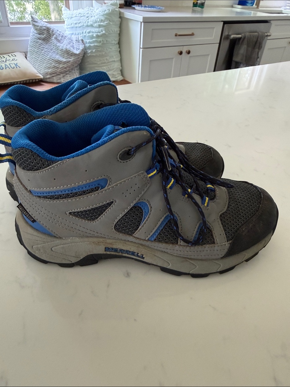 Merrell Kids Gray and Blue Outdoor Hiking Boots